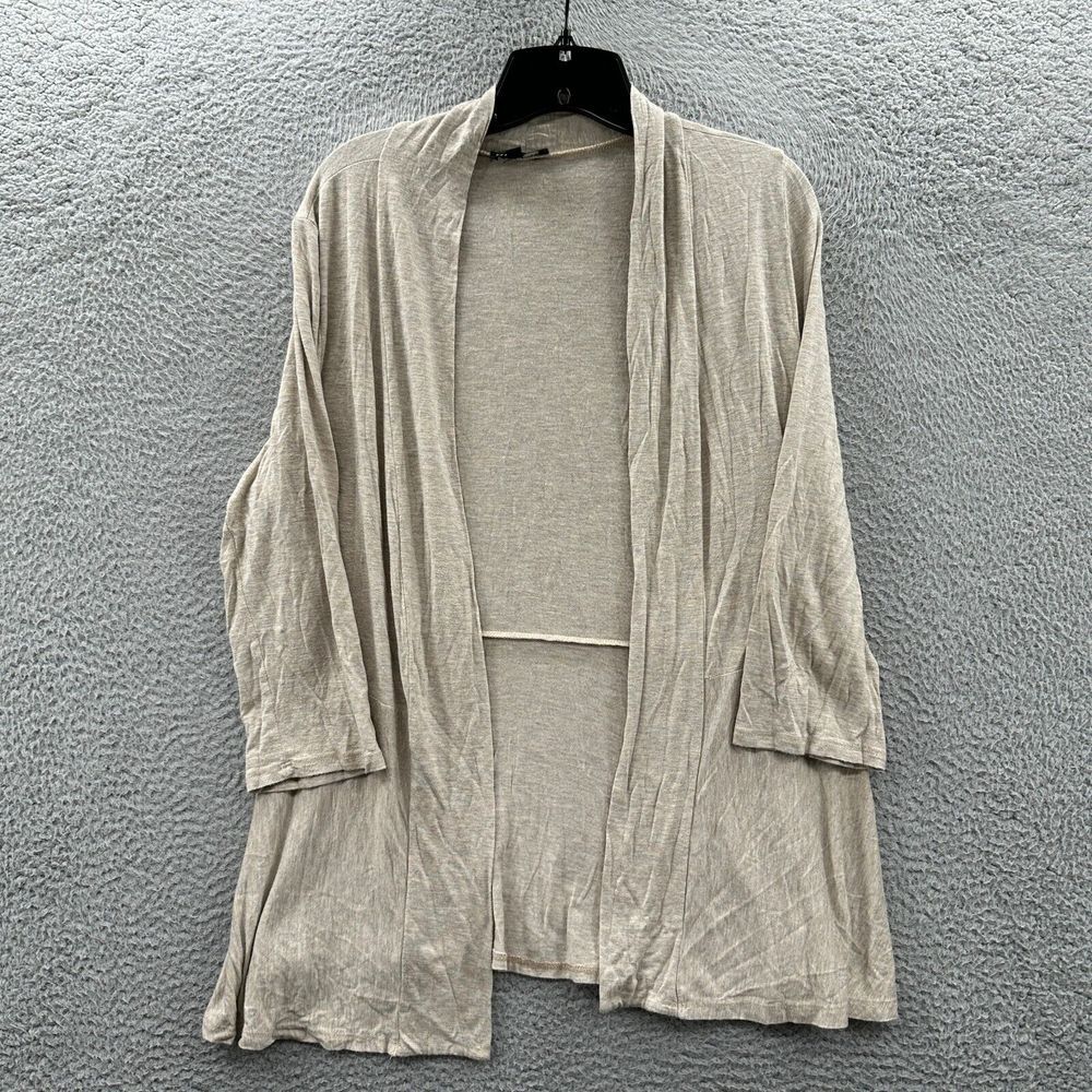 GRAYSON Cardigan Womens Large Blouse Top Long Sleeve Beige